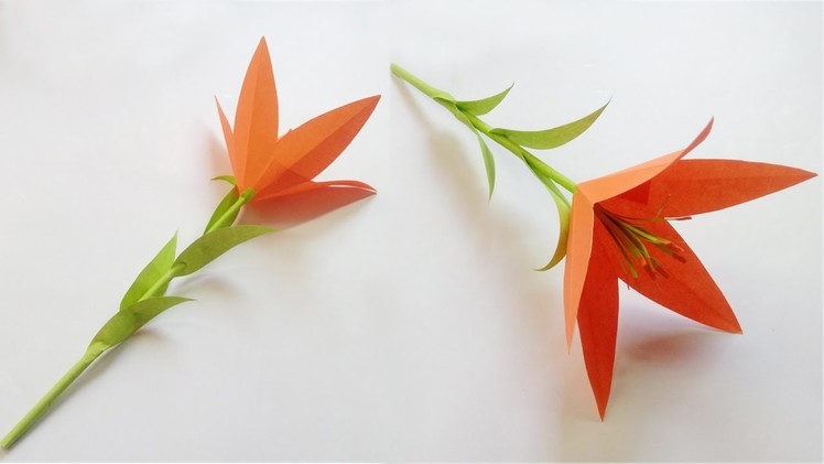 How to make lily paper flower | Easy origami flowers for beginners making | DIY-Paper Crafts