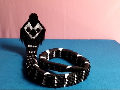 How to make origami 3d snake - làm con rắn hổ mang origami 3d