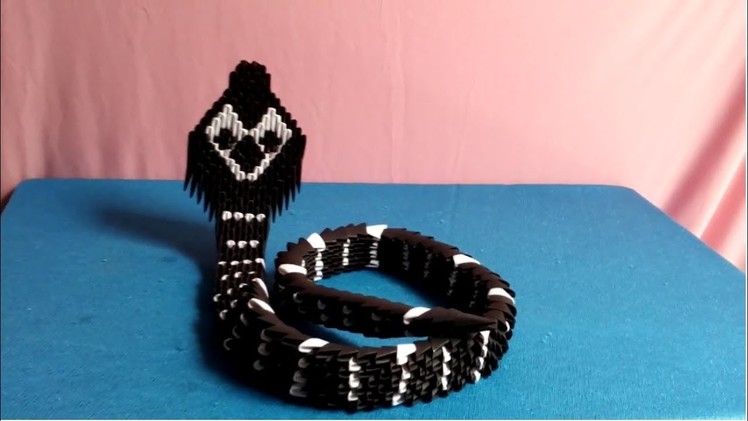 How to make origami 3d snake - làm con rắn hổ mang origami 3d