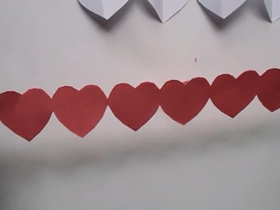 How to Make Paper Heart Chain  Valentine's Day Crafts | Paper Heart Design