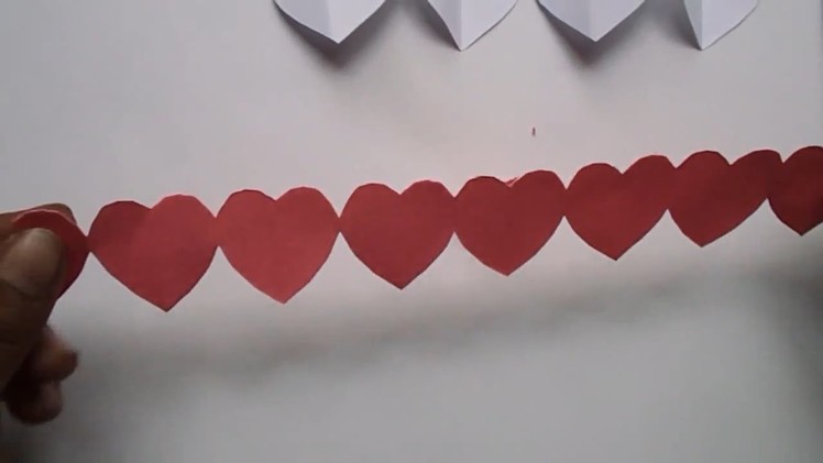 How to Make Paper Heart Chain  Valentine's Day Crafts | Paper Heart Design