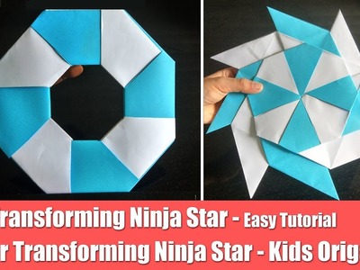 How To Make Paper Transforming Ninja Star easy (Shuriken). paper ninja star. How to make Ninja star