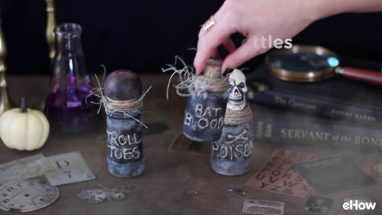 How to Make Spooky Witch's Jar.Bottle Potion Decorations