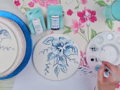 How To Paint A Flower Design On Sugar Using Edible Cake Paints