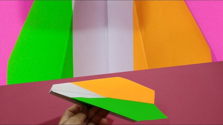 Independence Day Crafts | How to make Tricolour paper Aeroplane with indian flag colours.