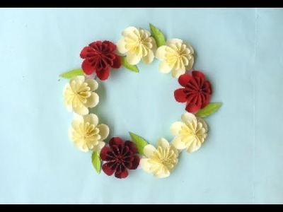 Paper flower Origami | DIY Wall decoration using paper