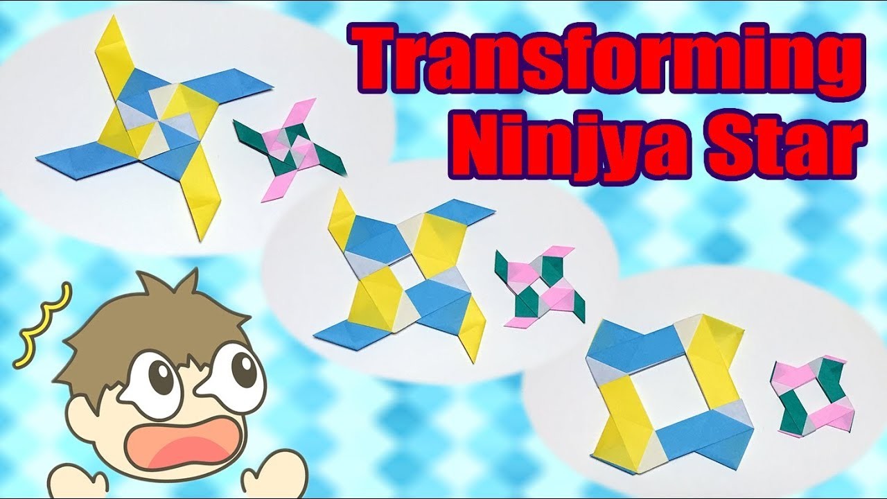 Transforming Ninja Star Easy but Cool, How To Make Origami Four-Pointed