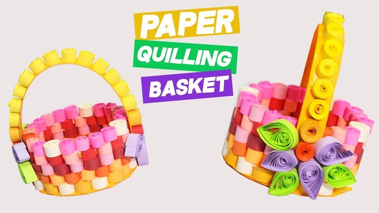 3 Minute Crafts. DIY Paper Quilling Basket with Quilled Flowers decor. Quilling Art & Crafts ideas