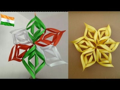 3D Paper Snowflake Tutorial|Decoration idea|Easy paper wall hanging idea|Paper carft idea|how to|DIY