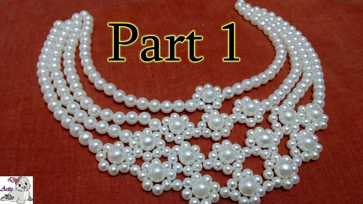 #6 (PART 1) How to Make Pearl Beaded Necklace || Diy || Jewellery Making