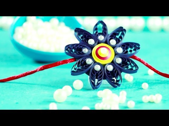 Amazing Rakhi Making Idea with Paper Quilling and Silk Thread