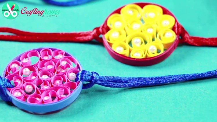 Beautiful Rakhi Making Idea with Paper Quilling and Silk Thread