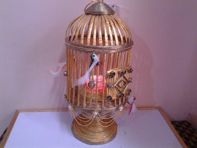 Best Out Of Waste Paper Golden Cage