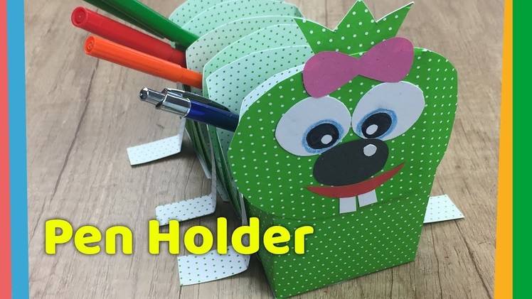 Caterpillar Easy Paper Pen Holder - DIY Inspiration for Back to School crafts