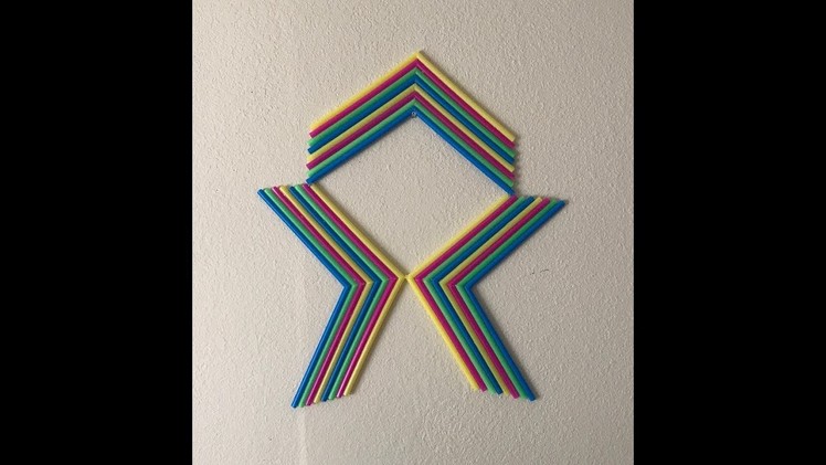 Colorful DIY Wall Art Made with Plastic Straws