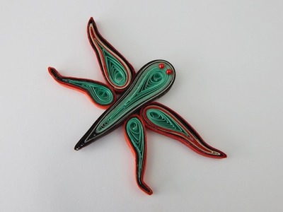 Decoration quilling dragonfly DIY papercraft wall deco crafting with paper stripes