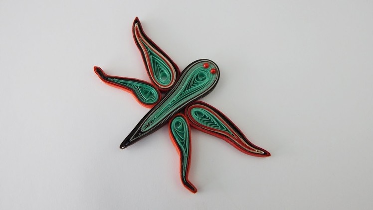 Decoration quilling dragonfly DIY papercraft wall deco crafting with paper stripes