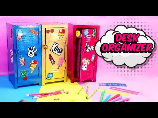 DESK organizer DIY school lockers  - EASY CRAFTS FOR CHILDREN