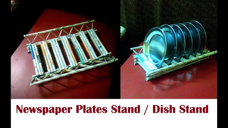 Dish stand. Plates stand for kitchen using newspaper |  DIY Newspaper Plates stand Newspaper Craft
