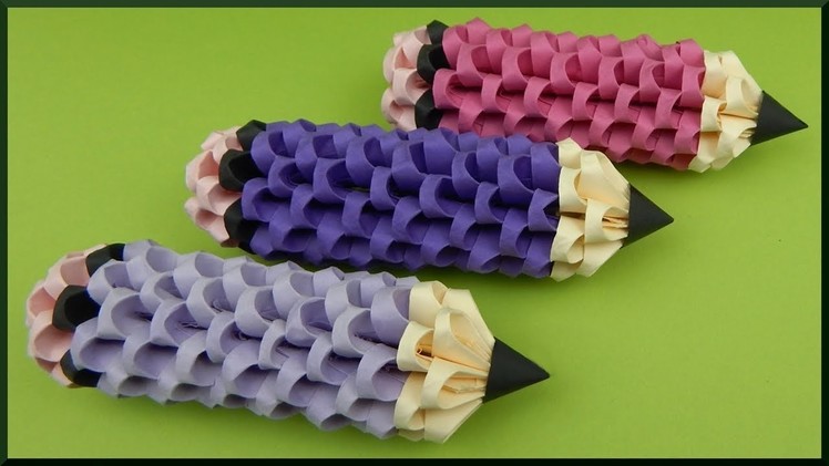 DIY | 3D Origami | Papier Stifte Deko | Paper Pencil. Pen | Back to school idea