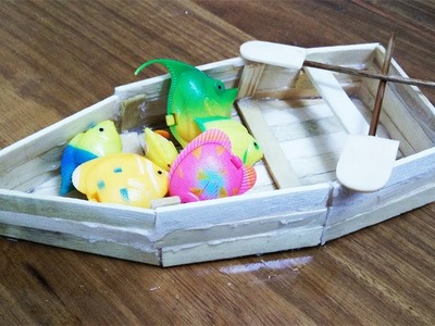 DIY Boat made out of Popsicle Sticks - Handmade - DIY Crafts - Miniature