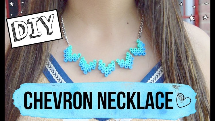 DIY Chevron necklace.how to make a perler beads necklace