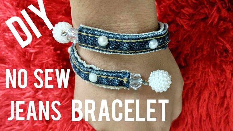 DIY  Denim Friendship Bracelets from old jeans. Recycle old jeans No sew project