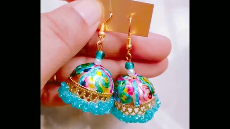 DIY earrings -new ways to decorate  colourful jhumka