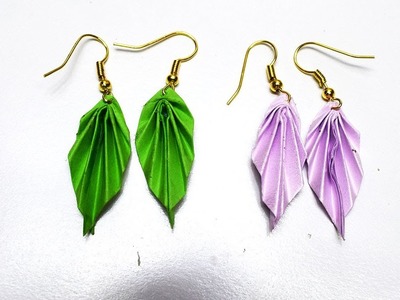 DIY earrings: Origami Earrings Leaves (Origami Jewelry Instructions)Origami Paper Earrings Make Easy