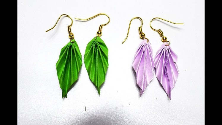 DIY earrings: Origami Earrings Leaves (Origami Jewelry Instructions)Origami Paper Earrings Make Easy