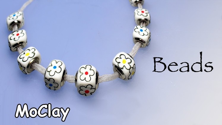 DIY Easy flower beads. Polymer clay necklace