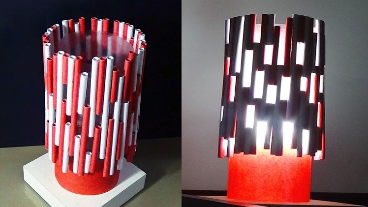 DIY Home decor - Lamp.Light Shade With Paper Rolls  |