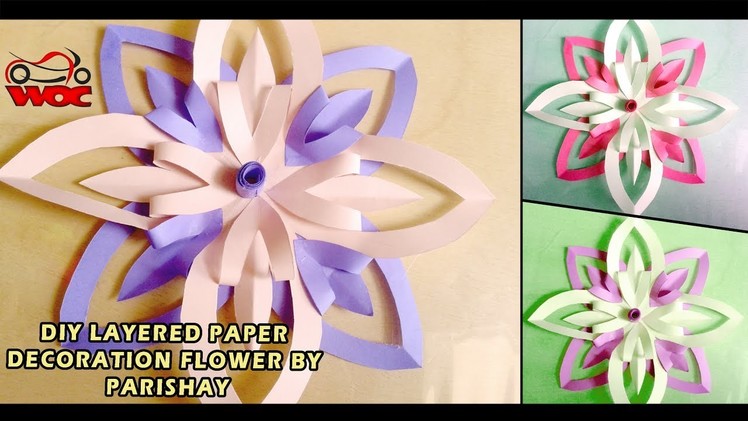 DIY Layered Paper Decoration Flower - Flower Cutting and Folding Technique