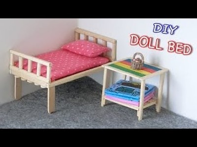 DIY Miniature Doll Bed from Chopsticks Creative Crafts ideas