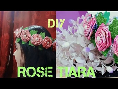 DIY NEWS PAPER TIARA. BEAUTIFUL ROSE TIARA, Truely Easy!