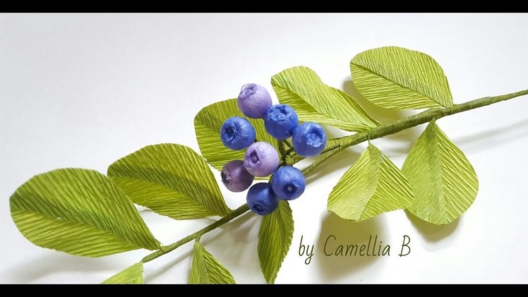 DIY - Paper Blueberries from tissue& crepe paper-Arándanos de papel tissue y crepe