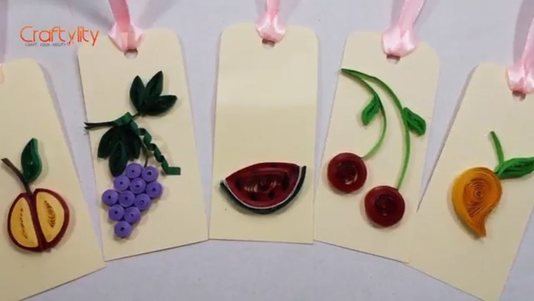 DIY Paper Quilling gift tags | Paper Quilling Fruits | Quilling fruit tags | quilling for beginners