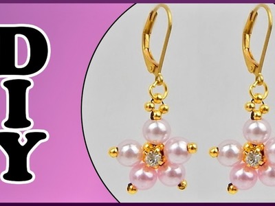 DIY | Perlen Blumen Ohrringe | Ohrschmuck | Beaded flower earrings | Pearls beadwork jewelry