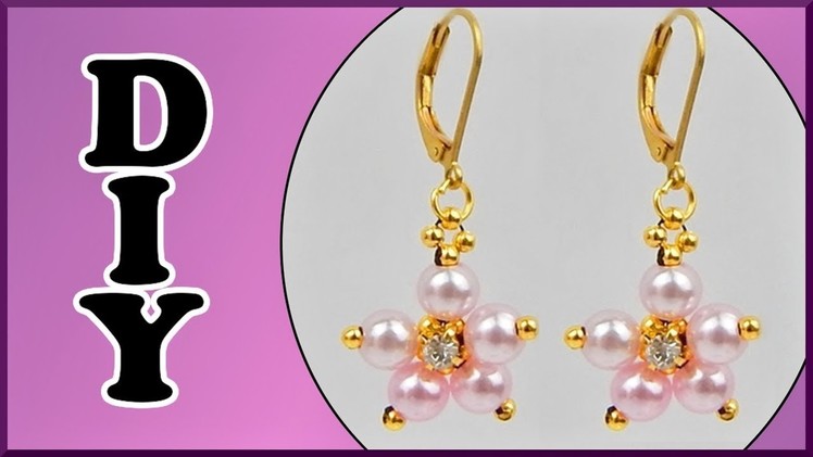 DIY | Perlen Blumen Ohrringe | Ohrschmuck | Beaded flower earrings | Pearls beadwork jewelry