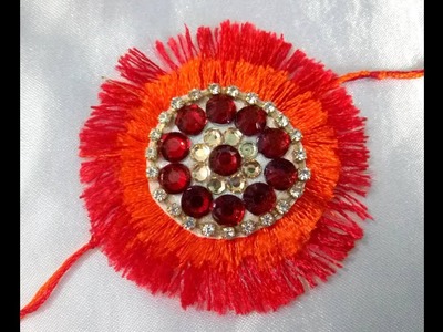 DIY Silk Thread Fancy Stone Rakhi for Raksha Bandhan