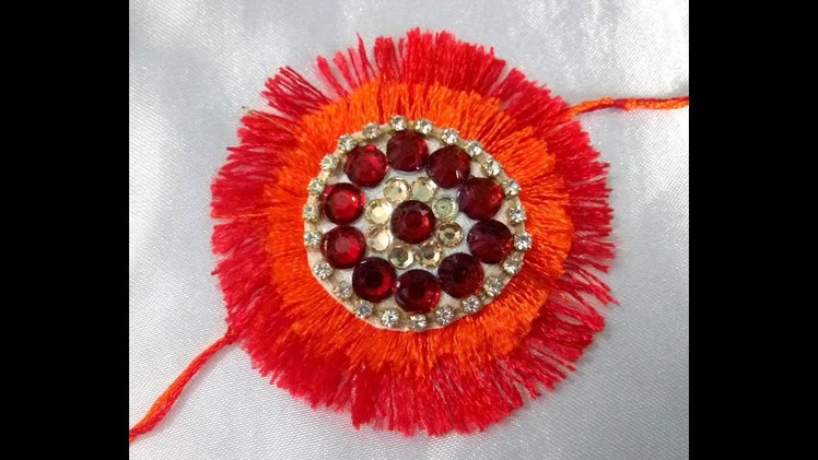 DIY Silk Thread Fancy Stone Rakhi for Raksha Bandhan