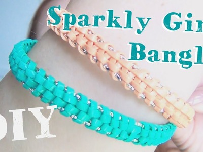 DIY Sparkly Gimp Bangles ♥ Plastic Lace Boondoggle Jewelry
