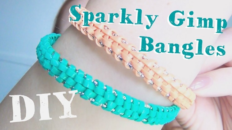 DIY Sparkly Gimp Bangles ♥ Plastic Lace Boondoggle Jewelry