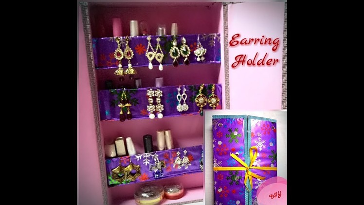 Earring Holder & Nail Polish Rack || Jewelry Rack || DIY || Reuse Cardboard Boxes