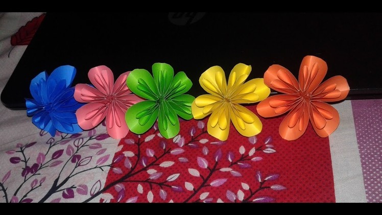 EASY FLOWER MADE WITH COLOR PAPER I কাগজের ফুল I