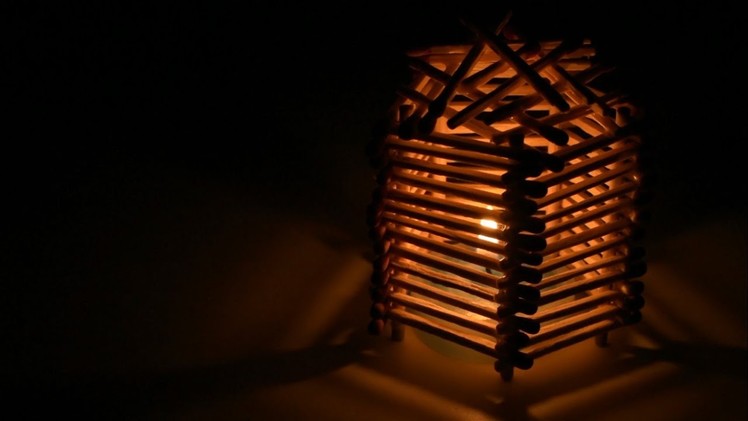 How To Make A Match Stick Candle Lampshade - DIY Homemade Lampshade | Matchstick Craft by F8ik