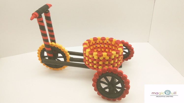 How to make a Quilled tricycle with basket. Project idea. MagicQuill