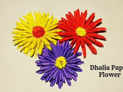 How to make Dahlia paper flower| Paper flowers easy for children, for kids,for beginners.