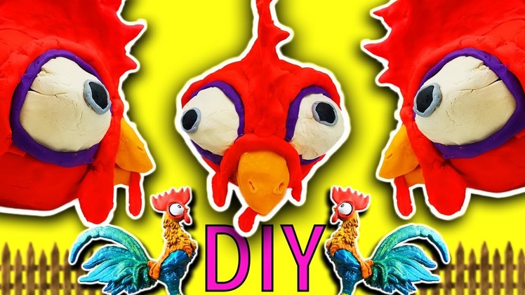 Moana Movie DIY Play-Doh Heihei Crafts For Kids! Learn Colors Drill N Fill Faces How To Video