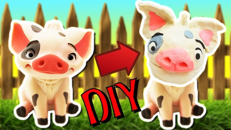 Moana Movie DIY Play-Doh Pua Crafts For Kids! Learn Colors Drill N Fill Faces How To Video